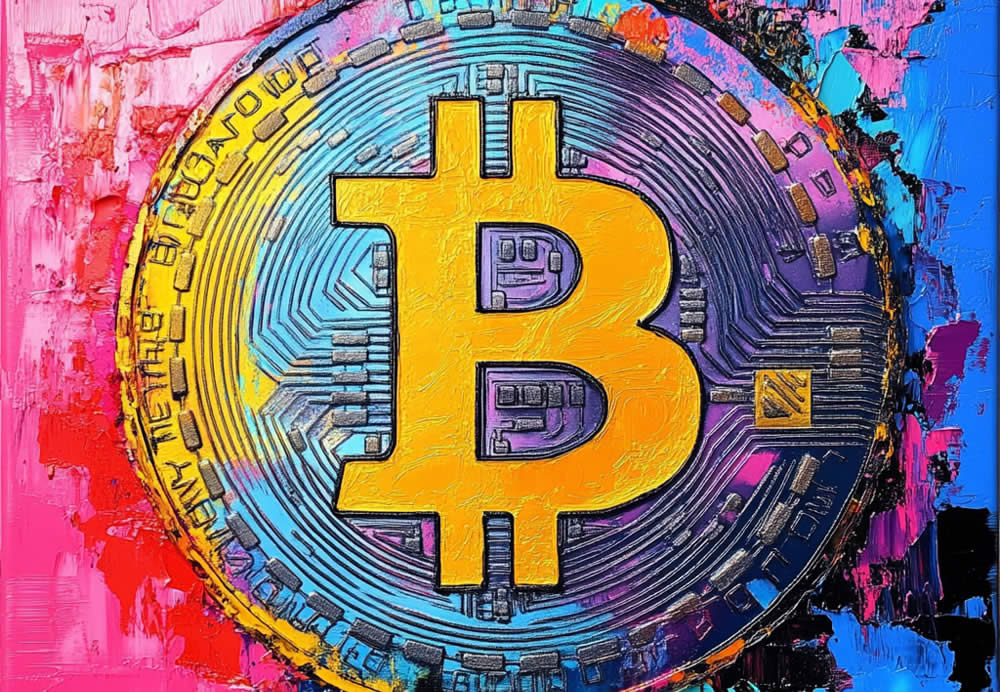 illustration of a golden bitcoin sign